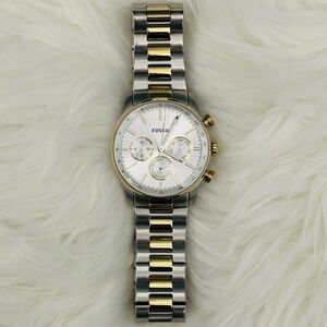 Fossil Gold and Silver Chronograph Watch